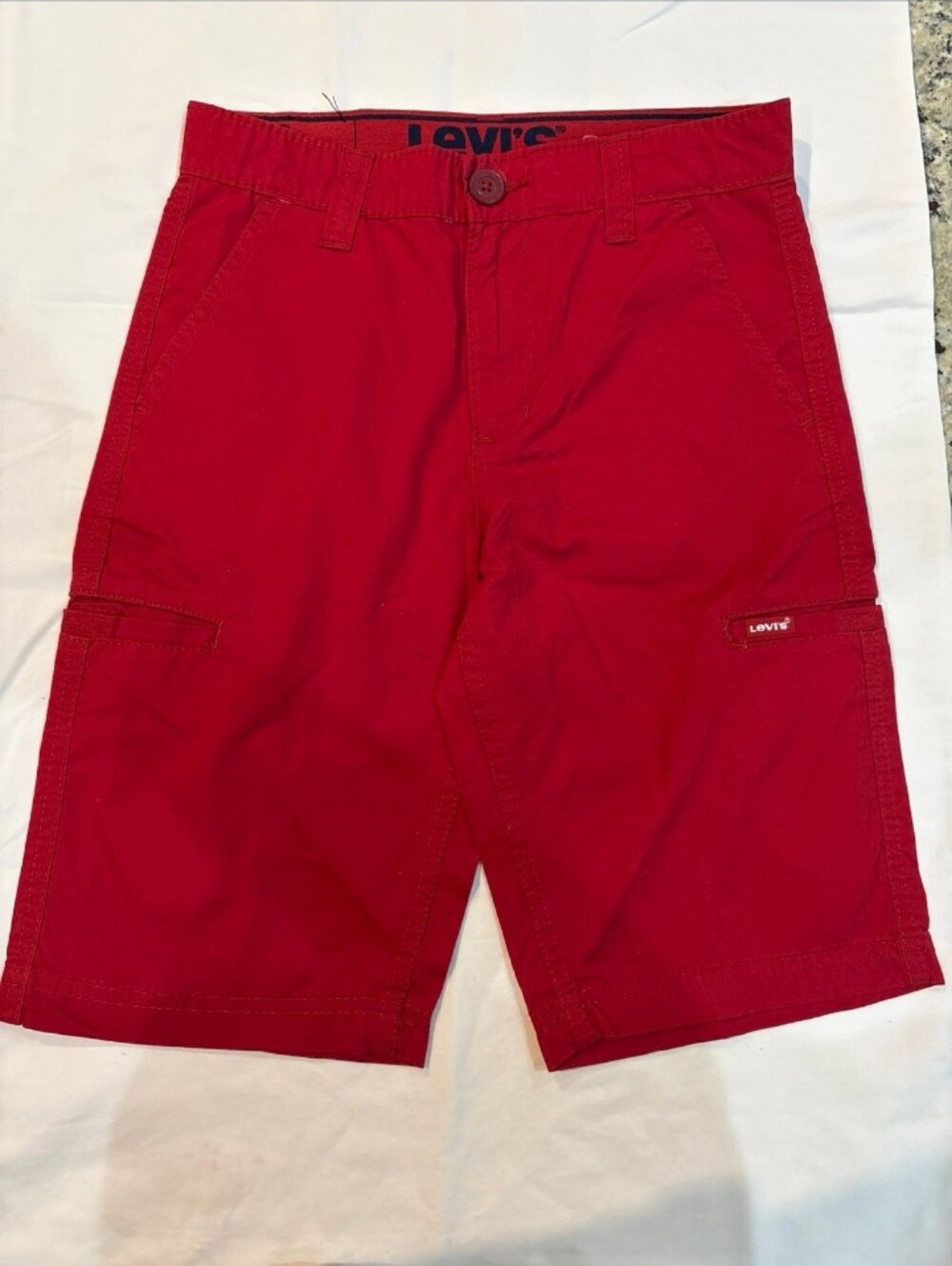 Brand New Levi's Boy's Bright Red Cargo Shorts Size 10 W25